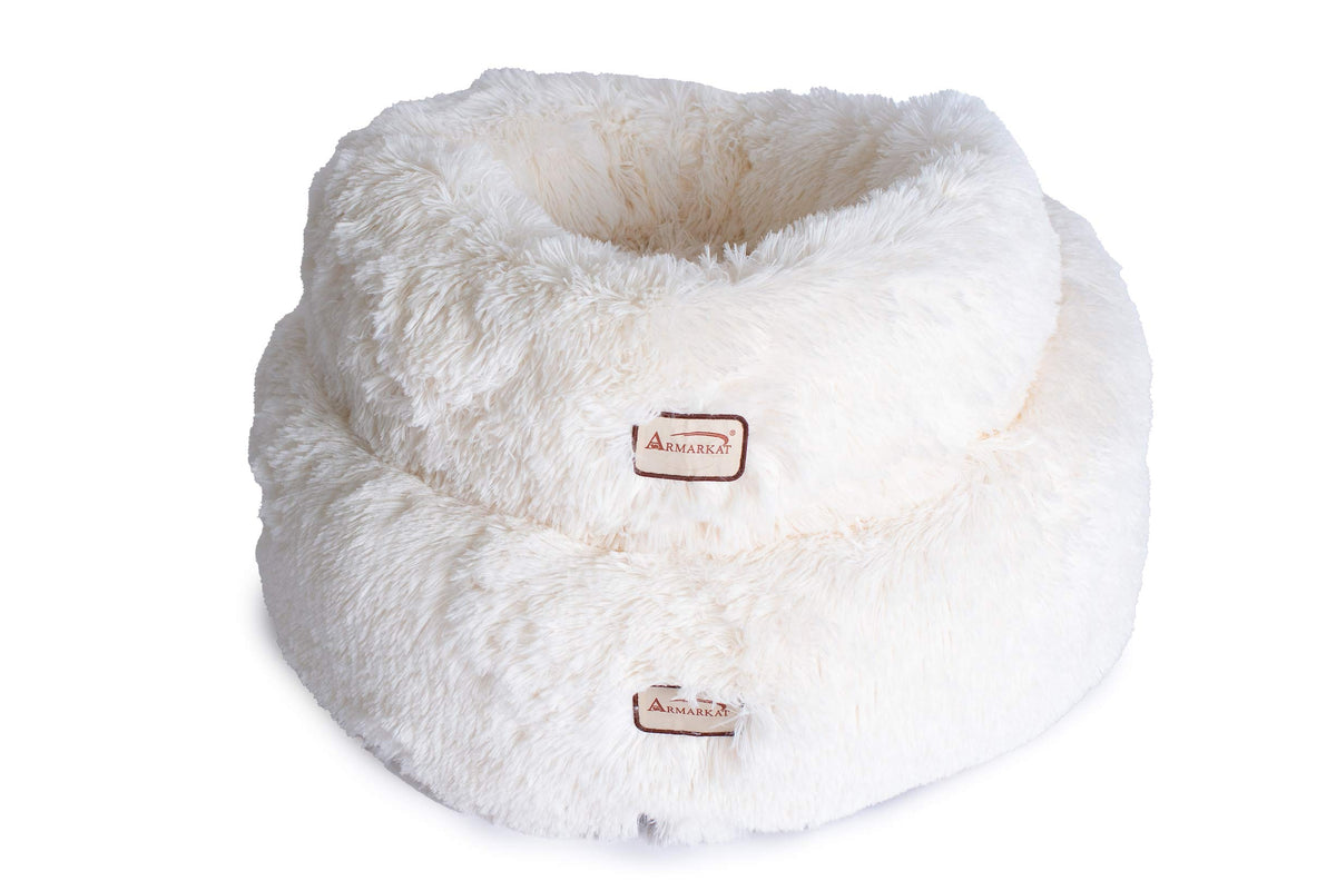 Cuddle Bed Model by Armarkat – Medium, Fabric, White, Model C70NBS-M
