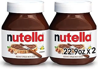 Nutella Chocolate Hazelnut Spread with Cocoa, Sweet topping for baking, breakfast and desserts, 2 Pack, 22.9 oz Each