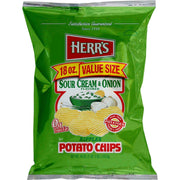 Sour Cream & Onion Flavored Potato Chips 18 oz Bags - Pack of by HERR'S – 18 Ounce (Pack of 3), Pack of 3