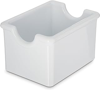 Carlisle FoodService Products Sugar Caddy for Kitchens, Plastic, Holds 20 Packets, White