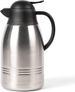 Farberware Stainless Steel Carafe, Double Walled Hot/Cold Drink Dispenser (24 Hrs Cold, 12 Hrs Hot), BPA-Free, 2L (8 Cup) Capacity