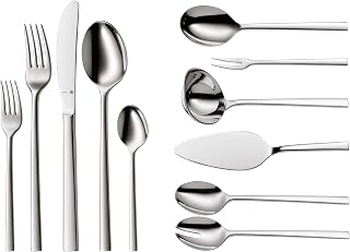 WMF 66-Teilig Sonic Cutlery Set for Several People, Stainless Steel, Stainless Steel