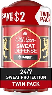 Old Spice Sweat Defense Antiperspirant & Deodorant for Men, 24/7 Ultimate Sweat Protection, Long Lasting Scent, Soft Solid, Swagger with Cedarwood Scent, 2.6 oz (Pack of 12)