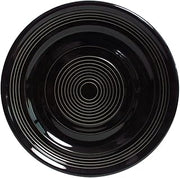 Tuxton China CBA-104 Plate, 10-1/2" Diameter, Round, Wide Rim, Microwave and Dishwasher Safe, Oven Proof, Fully Vitrified, Ceramic, Concentrix, Black, Pack of 12