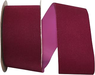 Reliant Ribbon Velorene Ribbon, 2-1/2 Inch X 25 Yards, Burgundy