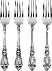 Oneida Wordsworth Dinner Forks Silverware Set for 4, Flatware | mirror finish, dishwasher safe | cutlery set for kitchen and dining, utensil set, heavy duty, kitchen essentials