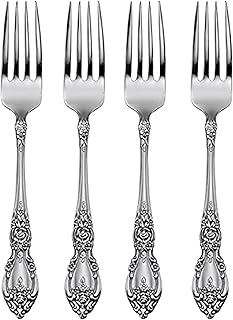 Oneida Wordsworth Dinner Forks Silverware Set for 4, Flatware | mirror finish, dishwasher safe | cutlery set for kitchen and dining, utensil set, heavy duty, kitchen essentials