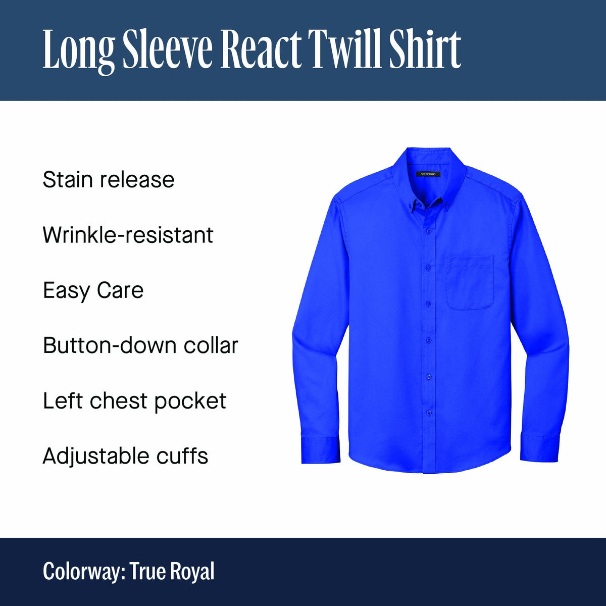 Men's SuperPro React Twill Long Sleeve Button-Down Shirt Burgundy by Port Authority – X-Large, Stain, Burgundy, Model W808