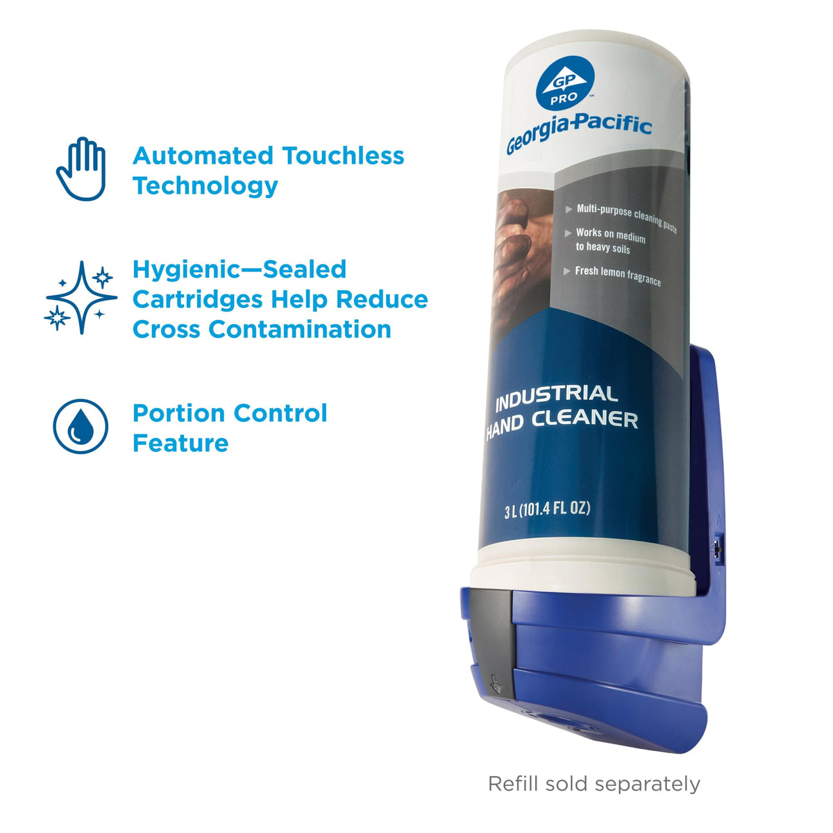 Automated Touchless Industrial Hand Cleaner Dispenser by Georgia-Pacific – Blue, Model 54010