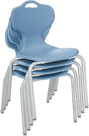 Learniture School Outfitters LNT-PRO14SB Profile Series Stacking School Chairs for Classroom, 14" Seat Height, Sky Blue, Pack of 4