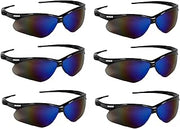 KLEENGUARD V30 Nemesis Safety Glasses / Sunglasses 14481 Black Frame, Blue Mirror Lens (6 Pair)