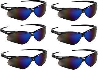 KLEENGUARD V30 Nemesis Safety Glasses / Sunglasses 14481 Black Frame, Blue Mirror Lens (6 Pair)