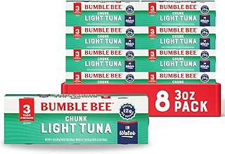 Bumble Bee Chunk Light Tuna in Water, 3 oz (Pack of 24) | Wild Caught Tuna, 12g Protein per Can, MSC Certified Sustainable Seafood, Non-GMO, Gluten Free, Kosher