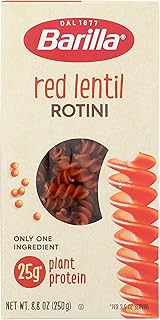 Barilla Red Lentil Rotini Pasta, 8.8 oz - Vegan, Gluten Free, Non GMO & Kosher - Made with Plant Based Protein