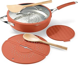 Tramontina Vue All-in-One Plus Pan Set, 5-Qt Ceramic Non Stick Cooking Pan