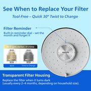PHILIPS Chrome / Filtered Shower Head / Modern Fixed Showerheads