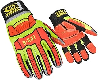 Ansell RINGERS R-347 High Visibility TPR Impact Gloves, Size LG, 1 Pair