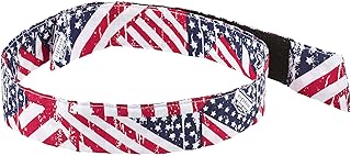 Cooling Bandana, Stars & Stripes, Evaporative Polymer Crystals for Cooling Relief, Quick and Secure Fit, Ergodyne Chill Its 6705
