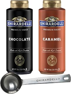 Caramel & Chocolate Sauce (Pack of 2) with Ghirardelli Spoon