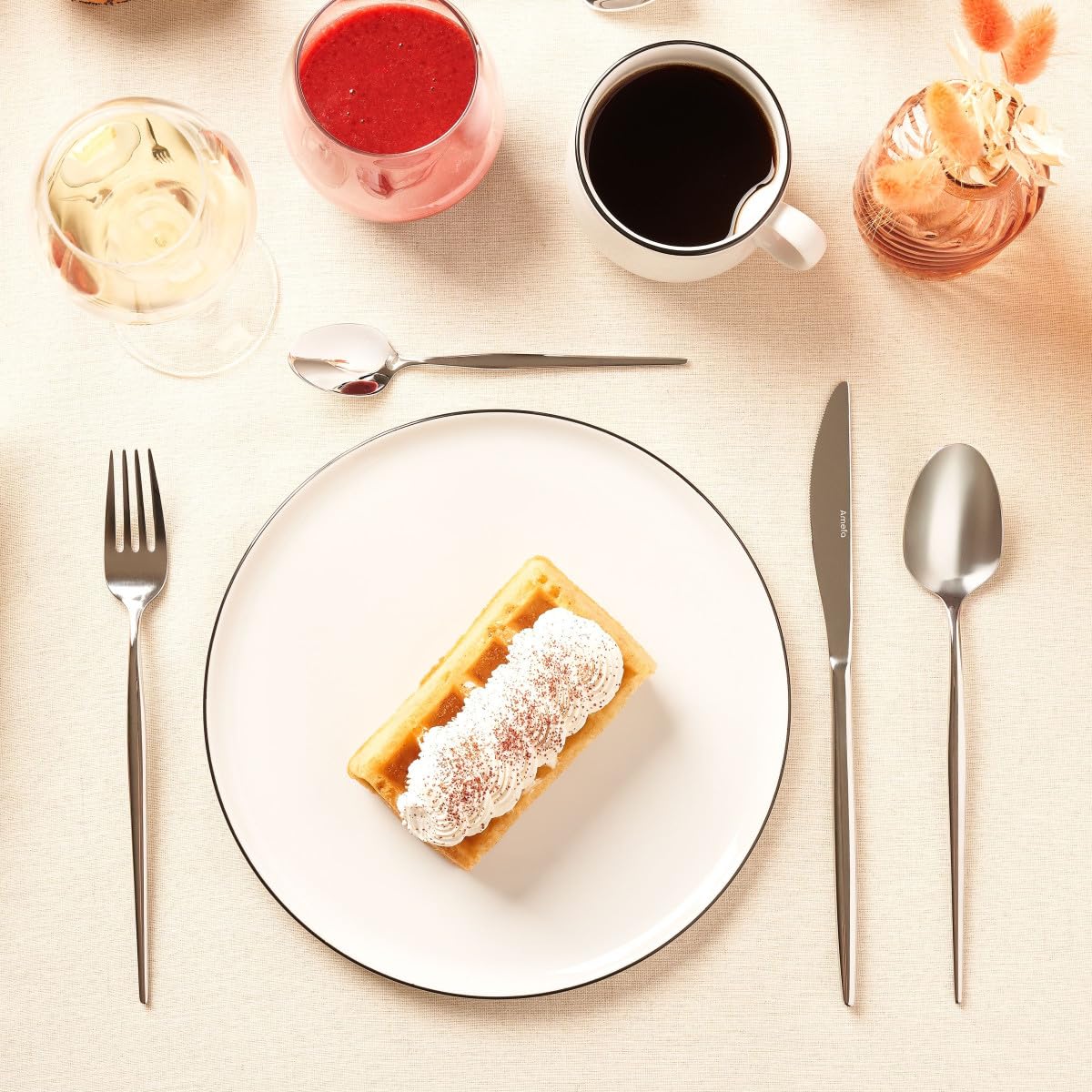 Soprano Mirror - 12 coffee/dessert spoons by Amefa – Model 6673