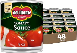 Del Monte Canned Tomato Sauce, 8 oz (Pack of 48 Cans)