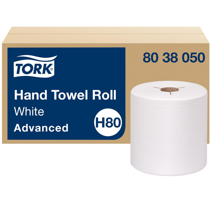 Tork Paper Hand Towel Roll White H80, 6 Rolls x 800 ft, 8038050