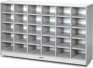 Jonti-Craft Rainbow Accents 0430JCWW000 30 Cubbie-Tray Mobile Storage - Without Trays - Gray