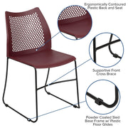 Flash Furniture Burgundy / Set of 1 / Contemporary Stacking Chairs