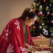 Bedelite Christmas Throw Blanket, Snowflake Pattern, Red, 50x60 Inches