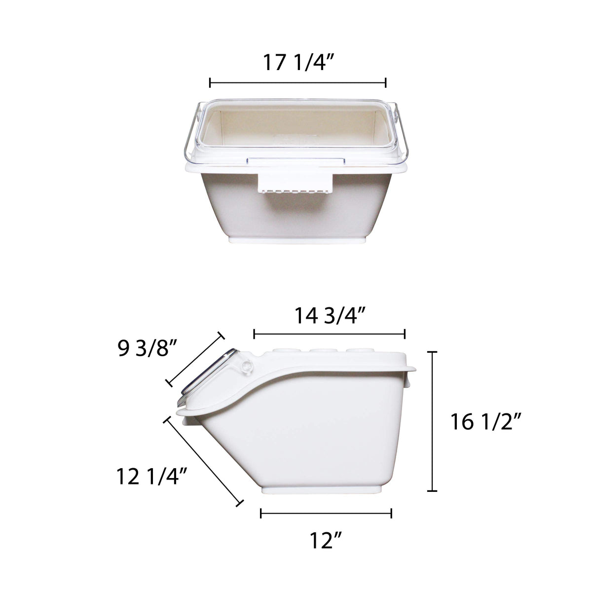 2 gallon/40 cup shelf ingredient bin by Thunder Group – 2.0 gallons, Polypropylene and Polycarbonate (PC), Ivory, Model PLIB002S