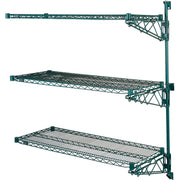 Poly-Green Wall Mount Wire Shelving by Nexel – 3, Alloy Steel, Green