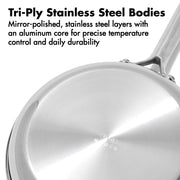 OXO 8" and 10" Frying Pan Skillet Set / Stainless Steel / 5.0 cups Skillets