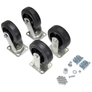 Rubber Caster Kit 6x2 2400lb Cap by Vestil – One Size, Blend, Multi, Model D-CK4-MR6-2