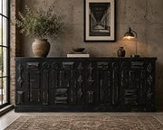 Crafters and Weavers 72" Asbury Solid Wood Sideboard Console in Black