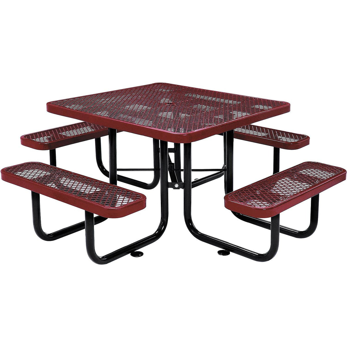 Global Industrial Red / 81D x 81W x 29.5H in / Industrial Picnic Tables
