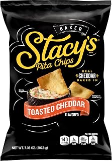 Stacy's Pita Chips, Toasted Cheddar, 7.33 Ounce (Pack of 5)