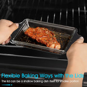 Nutriups Glass Casserole Dish Set, Tempered Glass, Rectangular 5.7in x 7in