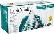 Ansell 92-600-7.5-8 Touch N Tuff Disposable Gloves, Powder Free, Nitrile, 4 mil, Size 7.5 - 8, Green