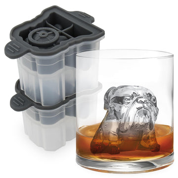 Bulldog Ice Cube Mold Pack of 2 Craft Ice Cube Molds for Whiskey Bourbon Cocktails by Tovolo – Set of 2, Silicone, Charcoal, Model 22012-0048
