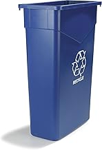 Carlisle FoodService Products TrimLine Rectangle RECYCLE Waste Container, 23 Gallons, Blue