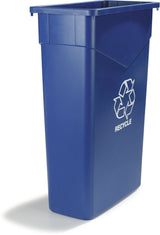 TrimLine Rectangle RECYCLE Waste Container by Carlisle FoodService Products – 23 Gallons, Polyethylene (PE), Blue, Model 342023REC14
