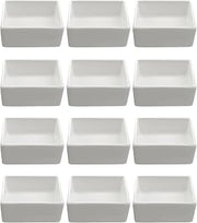 10 Strawberry Street Whittier 1 Oz Square Sauce Dish, Set of 12, White