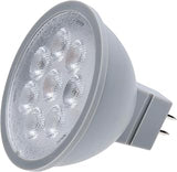 Satco S11340 6W MR16 LED Lamp, Dimmable, 2700K Warm White, 550 Lumens, Gray, GU5.3 Base, 24V, Damp Location, 50W Incandescent Equivalent, Rated for Enclosed Fixtures (6 Pack)