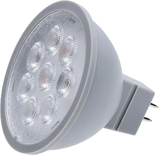 Satco S11340 6W MR16 LED Lamp, Dimmable, 2700K Warm White, 550 Lumens, Gray, GU5.3 Base, 24V, Damp Location, 50W Incandescent Equivalent, Rated for Enclosed Fixtures (6 Pack)