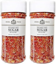 India Tree Harvest Mix Sparkling Sugar, 7.5 oz | Vibrant Fall Orange, Red, Yellow & White Decorating Sugar Mix (Pack of 2)