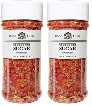Harvest Mix Sparkling Sugar by India Tree – 7.5 Ounce (Pack of 2), متعدد الألوان (برتقالي، أحمر، أصفر، أبيض مختلط), Pack of 2