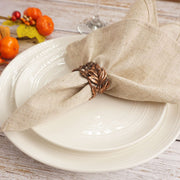 Utalek Leaf Napkin Rings, Metal Holders Set of 6, Bronze