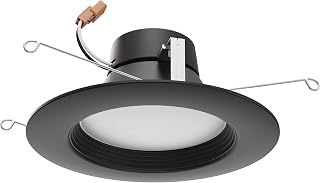 Satco Led Color Temp 2700K-5000K Selectable Downlight Retrofits, Part Number S11835, 9 Watt; 5 Inch - 6 Inch; 120 Volts; Dimmable; Black Finish for Residential, Industrial, and Commercial (1 Pack) | 2700K-5000K Selectable Color Temperature, 120V; Residential, Industrial and Commercial; 1 Pack