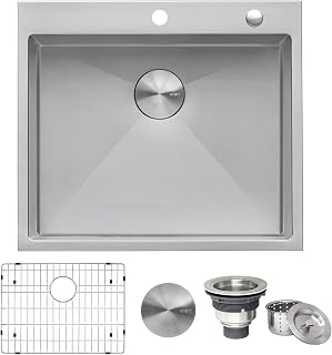 Ruvati 24 x 20 inch Drop-in 16 Gauge Stainless Steel Rounded Corners Topmount Kitchen Sink Single Bowl - RVH8014