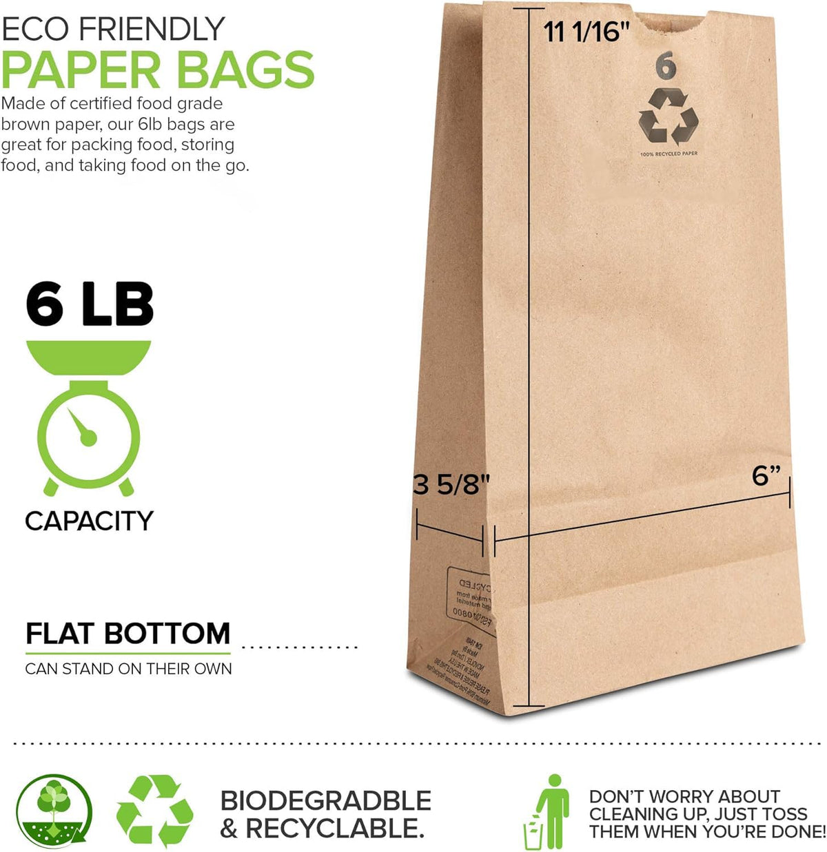 Stock Your Home 1000 / 6 Lb / Brown Food Storage Bags